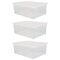 Basicwise Clear Shoe Storage Boxes with Lids - Stackable Plastic Organizer Bin for Closet, Sneaker Storage, Accessories - Shatterproof, Secure Fit, Single, Set of 3, and Set of 6